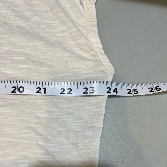 PRANA Ivory Short Sleeve Pleated Peasant Top Organic Cotton Blend Size Small - Picture 6 of 10